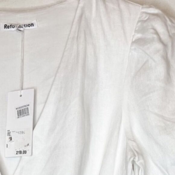 Reformation Weiss Linen Rare Dress Small NEW $218 - Picture 11 of 13